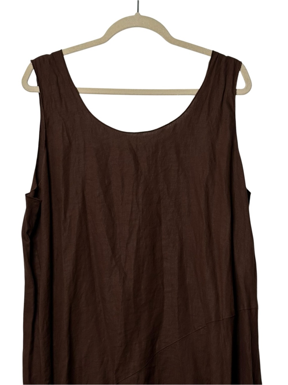 Eileen Fisher Brown Sleeveless Maxi Dress - Classic Everyday Style - Picture 4 of 10